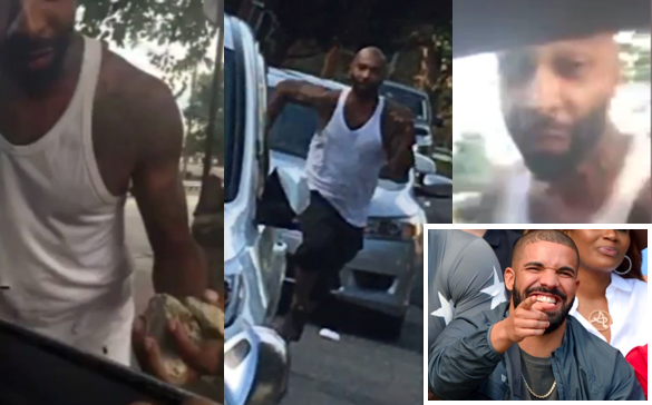 Watch as Joe Budden chases down Drake fans with rocks following the recent rap beef.